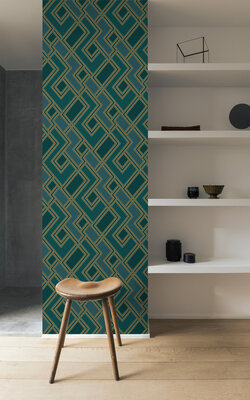 Dutch Wallcoverings Asperia 177504 groen - goud