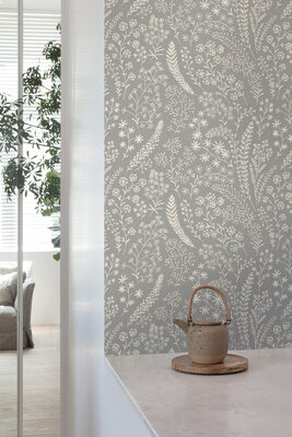 Dutch Wallcoverings Asperia A58703 grijs - wit