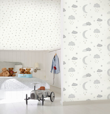 Dutch Wallcoverings Little Kids JS2211 grijs - wit