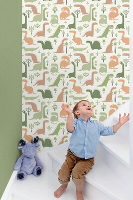 Dutch Wallcoverings Little Kids LL10128 groen - beige