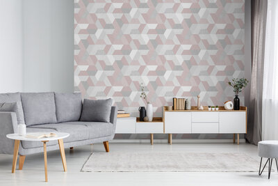 Dutch Wallcoverings Loft M509-03 Roze - grijs