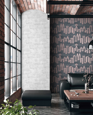 Dutch Wallcoverings Loft M531-03 Grijs - roze