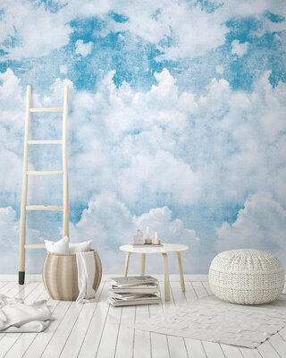 Dutch Wallcoverings One Roll One Motif A42501 Blue Clouds
