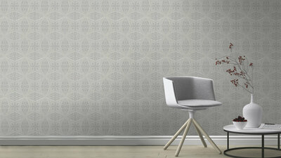 Zilver behang 529708