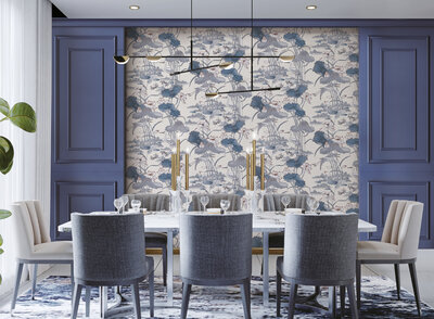 Dutch Wallcoverings Tapestry TP422702 Lotus Pond Blauw