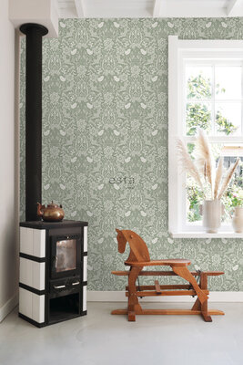 Esta Home Vintage Flowers groen 139293 (*Gratis Lijm Actie) - Groen