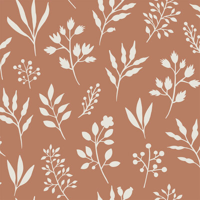 Esta Home Vintage Flowers oranje - terracotta 139319 (*Gratis Lijm Actie) - Terracotta - Oranje