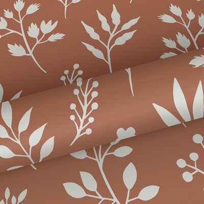 Esta Home Vintage Flowers oranje - terracotta 139319 (*Gratis Lijm Actie) - Terracotta - Oranje