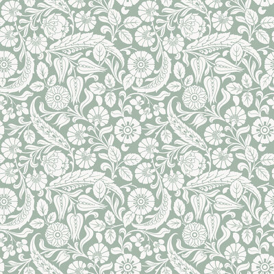 Esta Home Vintage Flowers groen 139329 (*Gratis Lijm Actie) - Groen