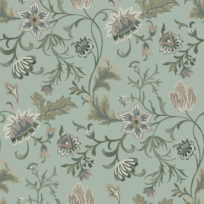 Esta Home Vintage Flowers groen 139413 (*Gratis Lijm Actie) - Groen