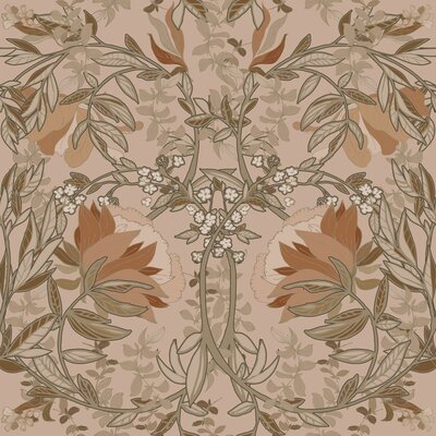 Esta Home Vintage Flowers beige - roze 139460 (*Gratis Lijm Actie) - Roze - Beige