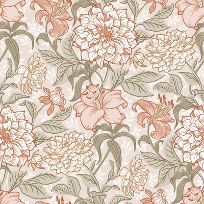 Esta Home Vintage Flowers roze 139479 (*Gratis Lijm Actie) - Roze