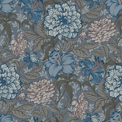 Esta Home Vintage Flowers blauw 139480 (*Gratis Lijm Actie) - Blauw