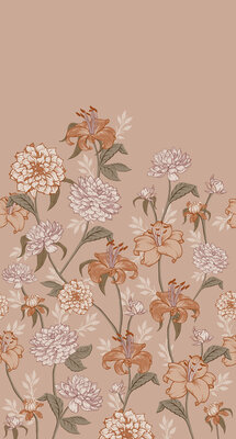Esta Home Vintage Flowers terracotta - roze 159210 (*Gratis Lijm Actie) - Terracotta - Roze