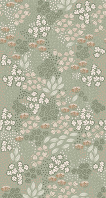 Esta Home Vintage Flowers groen 159212 (*Gratis Lijm Actie) - Groen