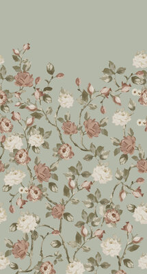 Esta Home Vintage Flowers groen 159213 (*Gratis Lijm Actie) - Groen