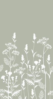 Esta Home Vintage Flowers groen 159214 (*Gratis Lijm Actie) - Groen