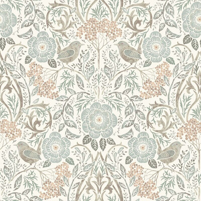 Esta Home Vintage Flowers wit - groen 139294 (*Gratis Lijm Actie) - Wit - Groen