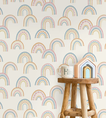 Dutch Wallcoverings Dream Catcher Rainbow Oranje - Roze - Blauw 13282