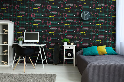 Dutch Wallcoverings Dream Catcher Gamer Black - Roze 13311