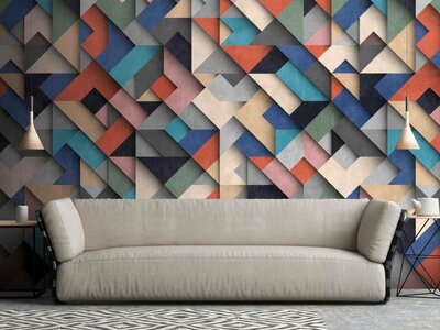 AS Creation The Wall Multicolor - 38287-1 - 382871 - Multicolour / Blauw