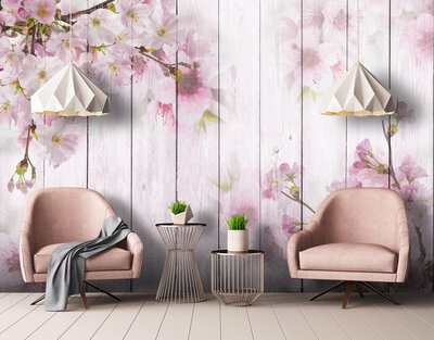 FBK Hout Cherry Blossom Fotobehang 11468