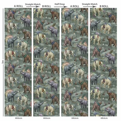 Santorus I Elephant's March - Viridian (A+B set) WP030322 (*Met Gratis Lijm!)