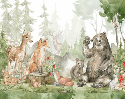 Walltastic Dierenbos Forest Friends 46894-6P