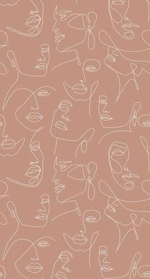 Esta Art Deco Fotobehang 158960 - Terracotta - Roze