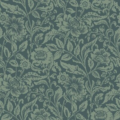 Esta Home Vintage Flowers blauw - groen 139429 (*Gratis Lijm Actie) - Groen - Blauw