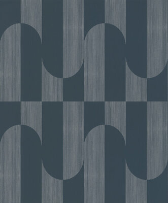 Dutch Wallcoverings Asperia A55703 donkerblauw - zilver