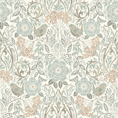 Esta Home Vintage Flowers wit - groen 139294 (*Gratis Lijm Actie) - Wit - Groen