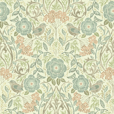 Esta Home Vintage Flowers wit - blauw 139323 (*Gratis Lijm Actie) - Wit - Blauw