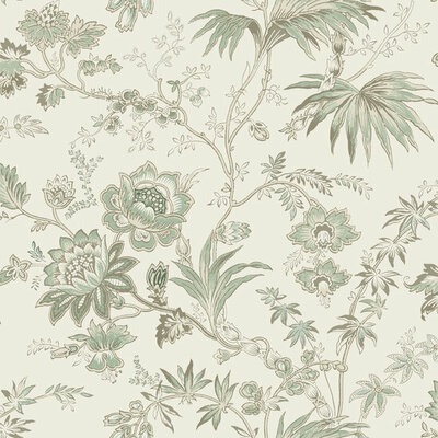 Esta Home Vintage Flowers beige - groen 139400 (*Gratis Lijm Actie) - Groen - Beige