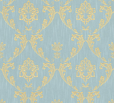 AS Creation AP Finest - 30658-6 - 306586 Goud (Textiel) - Goud / Blauw