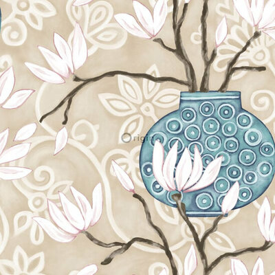 Origin Wallcoverings Mariska Meijers (Met Gratis Lijm!) 346923 - Blauw / Groen / Beige