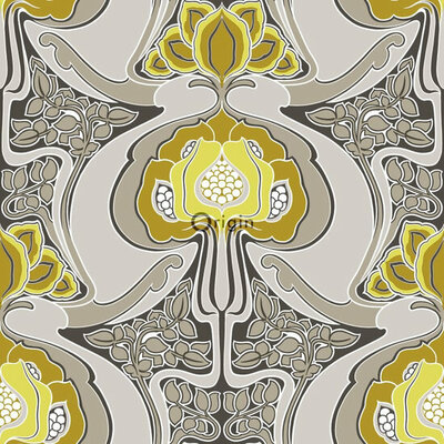 Origin Wallcoverings Urban Funky (Met Gratis Lijm!) 347206 - Grijs / Geel