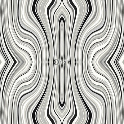 Origin Wallcoverings Urban Funky (Met Gratis Lijm!) 347230 - Zwart / Wit