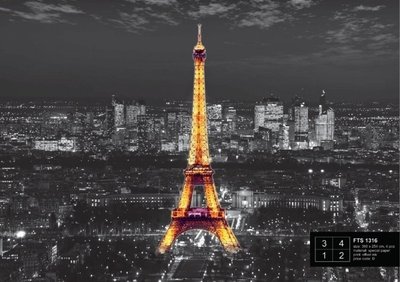 AG Design Fotobehang Eiffeltoren bij Nacht FTS1316