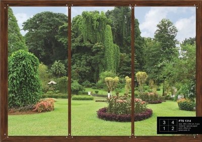 AG Design Fotobehang Uitzicht op Tuin FTS1314