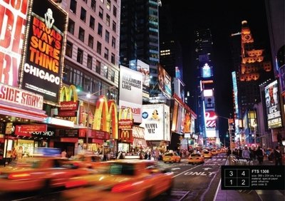 AG Design Fotobehang Yellow Cabs at Times Square
