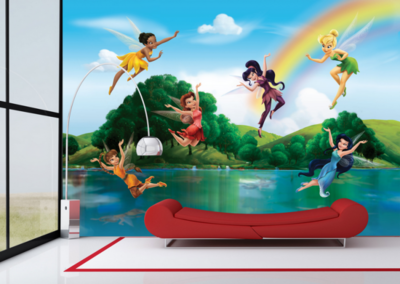 AG Design Fotobehang Disney Fairies with Rainbow FTD2222