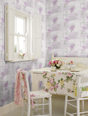 BEHANG 630401 roos lila