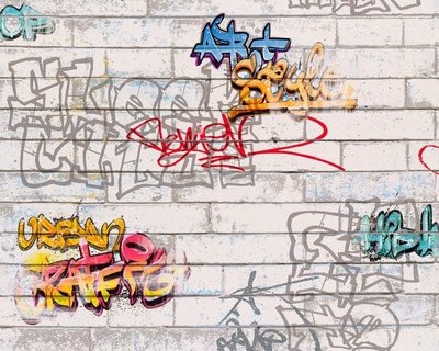 AS Creation Boys and Girls 93561-1 Graffiti behang - Multicolour