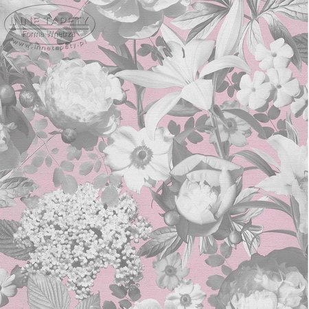 02507-10 vlies p+s romantic flower pink/grey