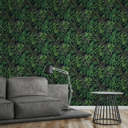 AS Creation Greenery 37033-1 | 370331 - Groen / Zwart