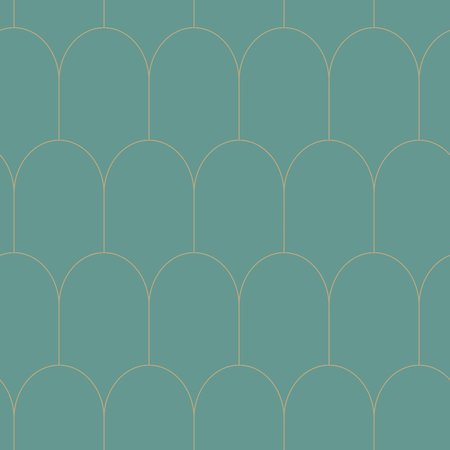 Esta Art Deco 139204 (*Gratis Lijm Actie) - Groen - Goud - Blauw