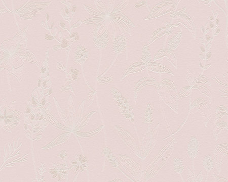 AS Creation Trendwall | 37363-3 - 373633 roze met zacht zilver glitter in bloem