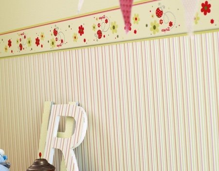 AS Creation Esprit Kids 3 rood lime groen strepen behang 2191-21