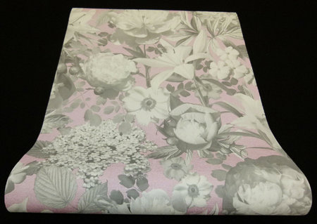02507-10 vlies p+s romantic flower pink/grey